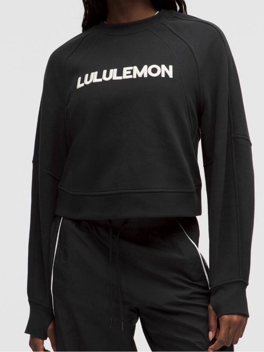 Lululemon Scuba Oversized Pullover Wordmark ~ M/L ~ Black with White Logo